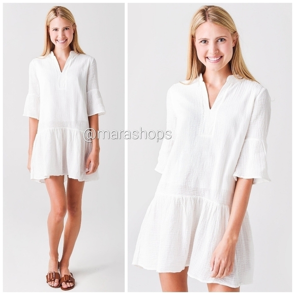 Monrow Easy Mini White Dress - Picture 1 of 6